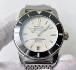 (GF) Replica Breitling Superocean Heritage II SS White Dial Black Ceramic Watch 42mm